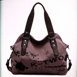 Vintage College Shoulder Bag - Purple coffee